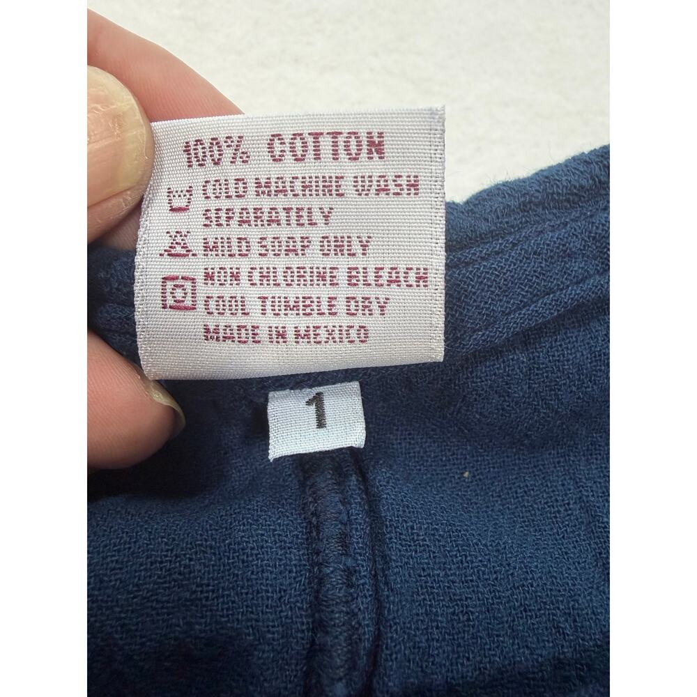 Oh My Gauze Florida Blue Off Shoulder Cotton Gauze Top Womens Size 1 Mexico - Picture 3 of 6